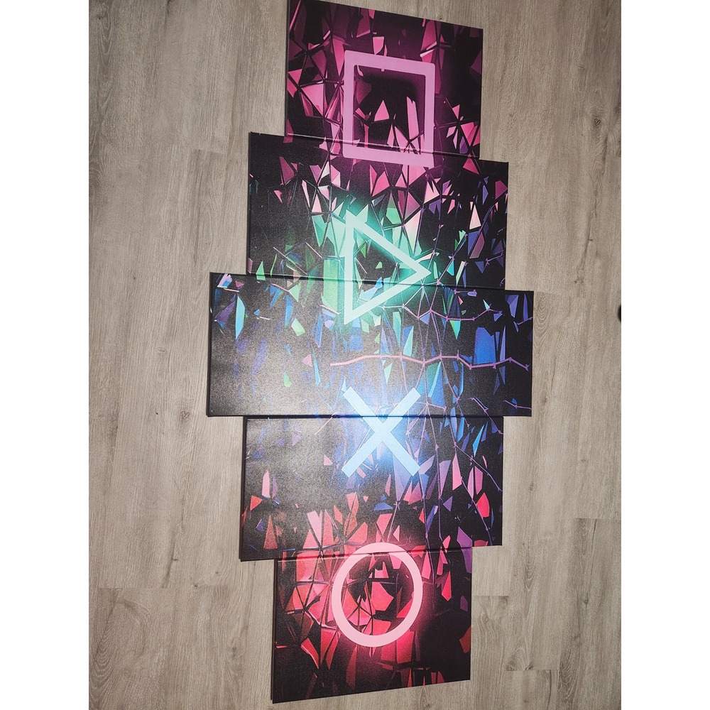 PlayStation Symbols 5 Piece Canvas Wall Art Set